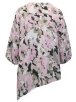 PINK Floral Print Asymmetric Hem Art-To-Wear Blouse Size 16 -30 - Image 4
