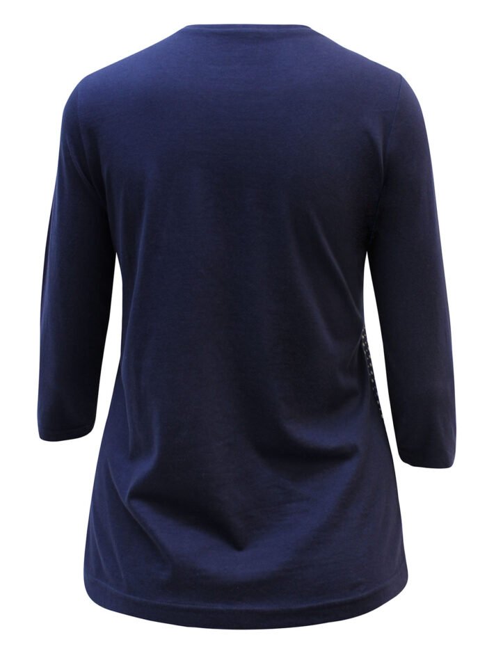 NAVY Pure Cotton Mixed Spot Print 3/4 Sleeve Top Size 16 -26 - Image 4
