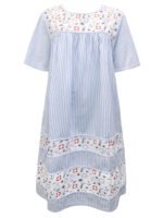 National BLUE Pure Cotton Multi Print Smock Dress Size 12 -28 - Image 6