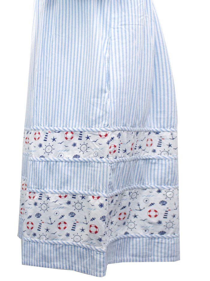 National BLUE Pure Cotton Multi Print Smock Dress Size 12 -28 - Image 9