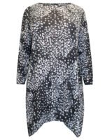 Originals BLACK Animal Print Stretch Tunic Top Size 18 - 24
