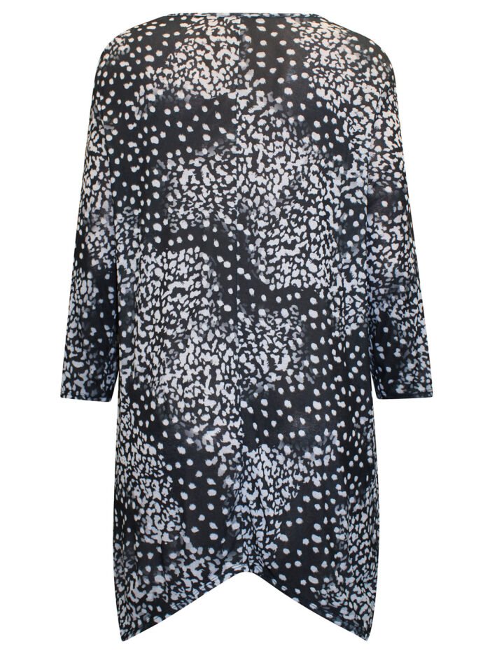 Originals BLACK Animal Print Stretch Tunic Top Size 18 - 24 - Image 3