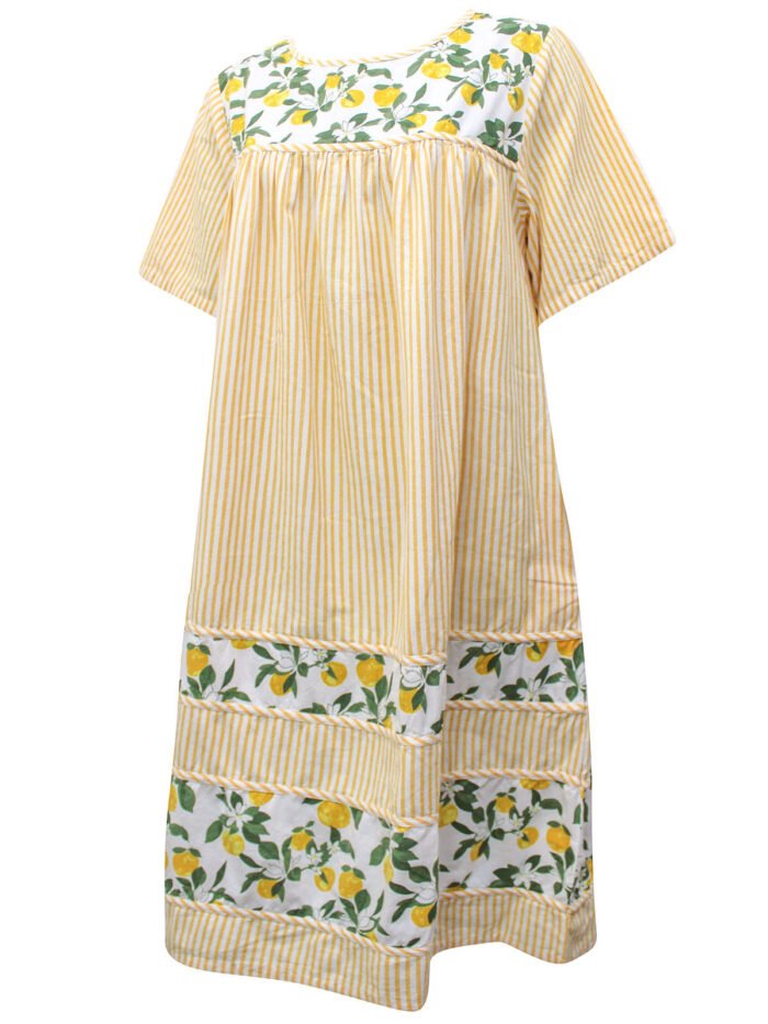 National ORANGE Striped Chambray Lounge Dress Size 18 -28 - Image 4