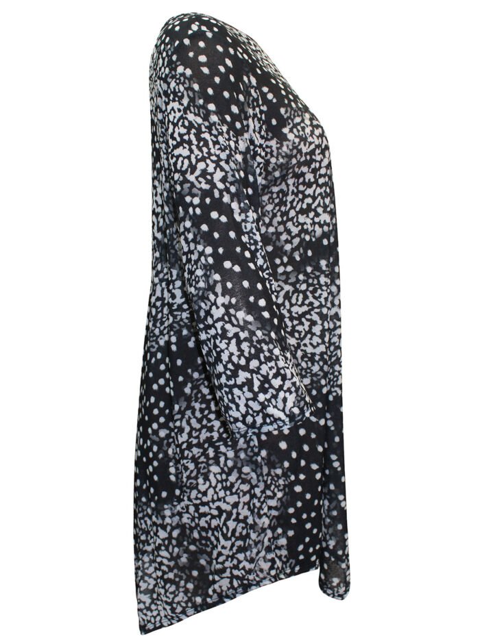 Originals BLACK Animal Print Stretch Tunic Top Size 18 - 24 - Image 4