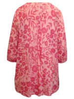 PINK Floral Print Blouson Sleeve Tunic Size 24-42 - Image 5