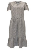 NATURAL Animal Print Tiered Midi Dress Size 12 - 24