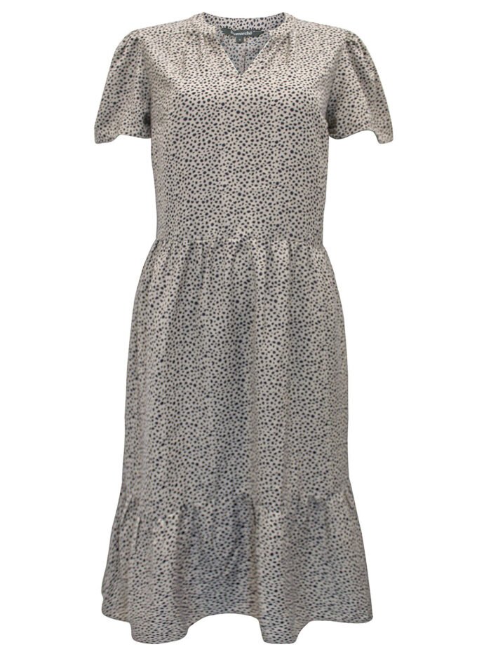 NATURAL Animal Print Tiered Midi Dress Size 12 - 24 - Image 1