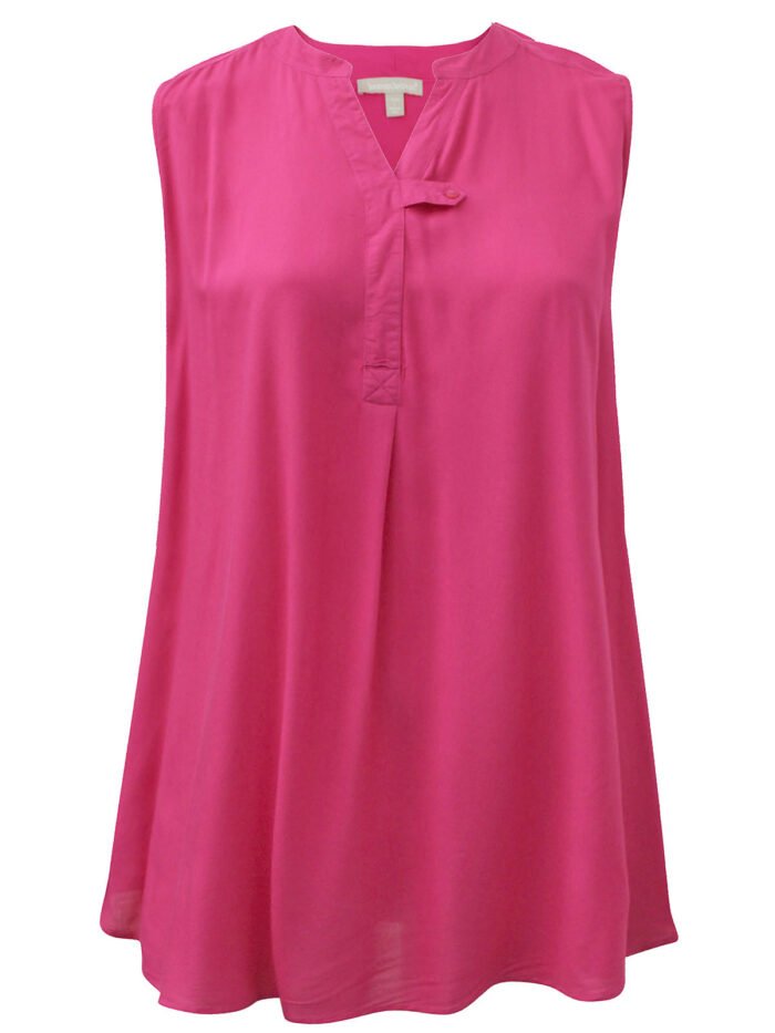 PINK Bright Rose Sleeveless Tab Front Tunic Size 16 - 42 - Image 2