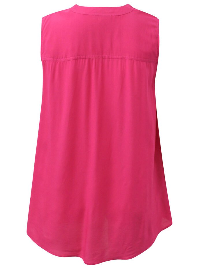 PINK Bright Rose Sleeveless Tab Front Tunic Size 16 - 42 - Image 3