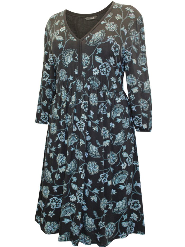 Originals BLACK Floral Print Smock Stretch Dress Size 18 - 24 - Image 5