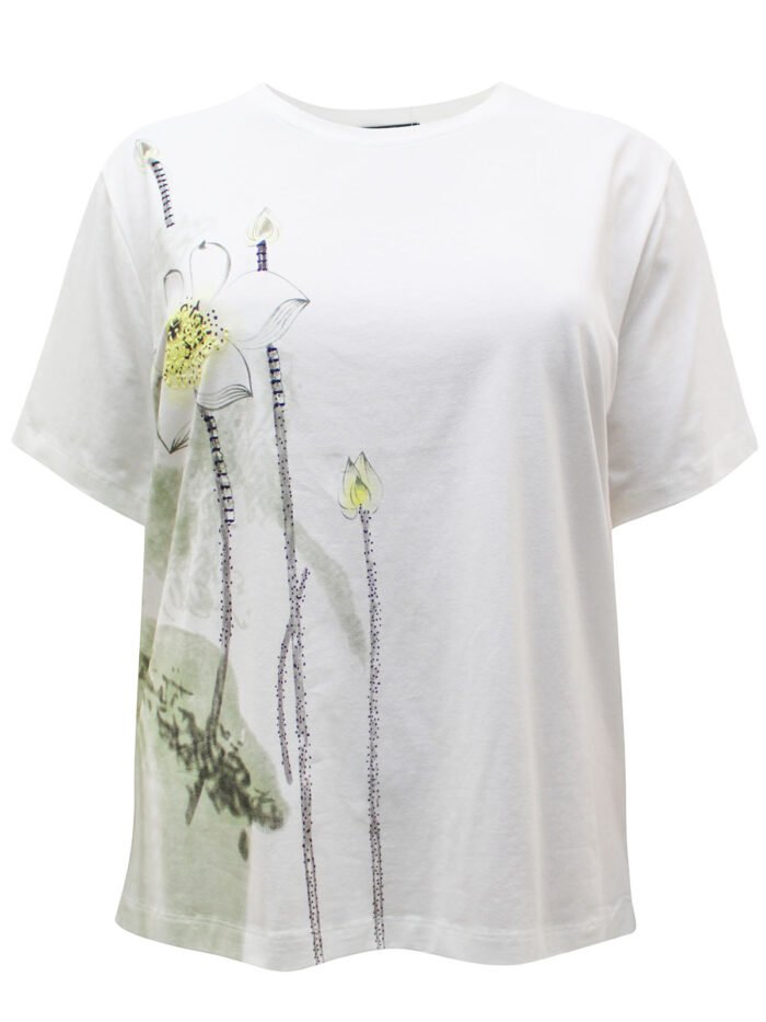 KHKAI Cotton Rich Embroidered Floral Print Top Size 20 - 26 - Image 3