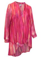 PINK Burst Ikat Texture Beaded Beauty Asymmetrical Tunic Size 16 - 40 - Image 6