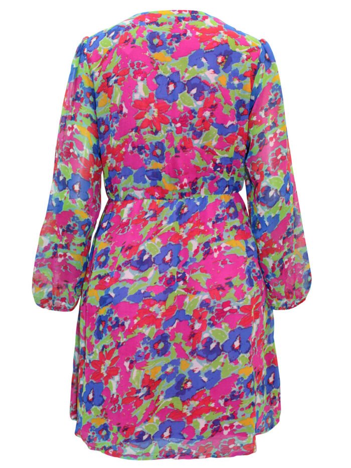 MULTI Floral Print Knot Front Skater Dress Size 10 - 20 - Image 3