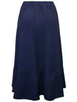 NAVY Linen Blend Pintuck Detail Skirt Size 14 - 32 - Image 3