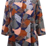 NAVY Pure Cotton Printed Short Sleeve Top Size 16 - 28