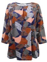 NAVY Pure Cotton Printed Short Sleeve Top Size 16 - 28