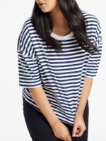 NAVY Pure Cotton Striped Cropped Top Size 12 - 34 - Image 4