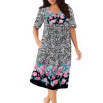 NATURAL Leopard Mixed Print Short Lounge Pocket Dress Size 16 - 38
