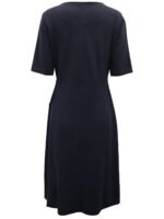 NAVY Half Sleeve Textured Fit & Flare Pocket Dress Size - Image 4