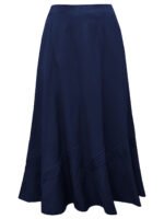 NAVY Linen Blend Pintuck Detail Skirt Size 14 - 32