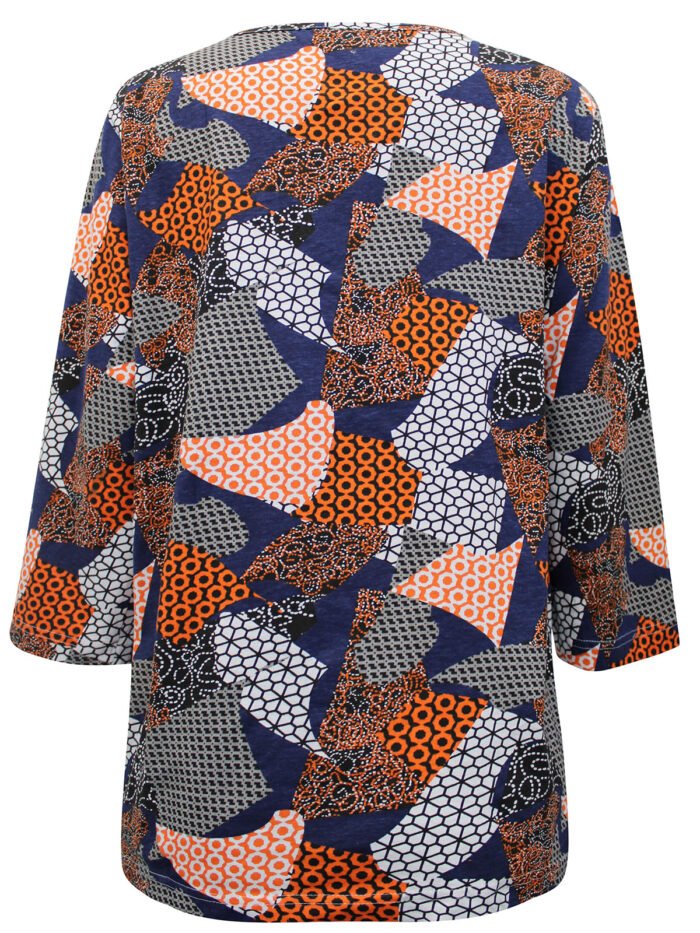 NAVY Pure Cotton Printed Short Sleeve Top Size 16 - 28 - Image 4