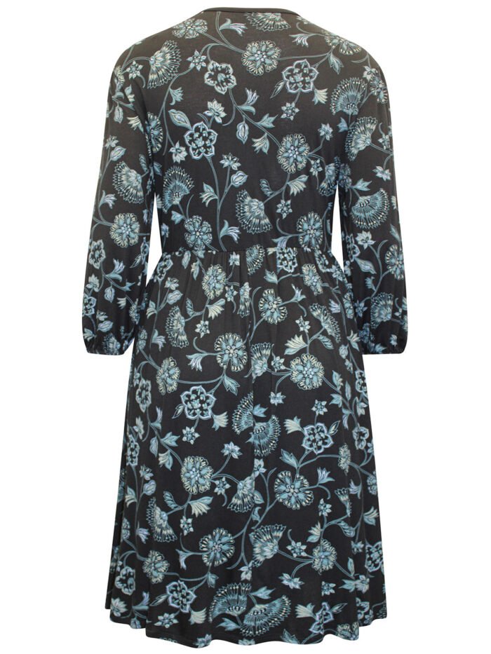 Originals BLACK Floral Print Smock Stretch Dress Size 18 - 24 - Image 3