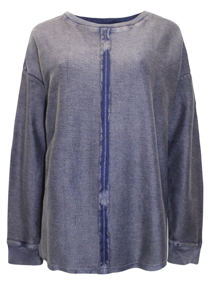 NAVY Pure Cotton Raw Seam Sweatshirt Size 10 - 22 - Image 5