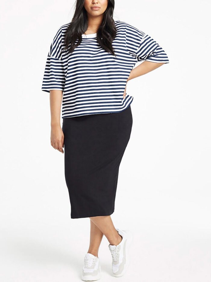NAVY Pure Cotton Striped Cropped Top Size 12 - 34 - Image 5