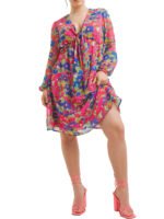 MULTI Floral Print Knot Front Skater Dress Size 10 - 20