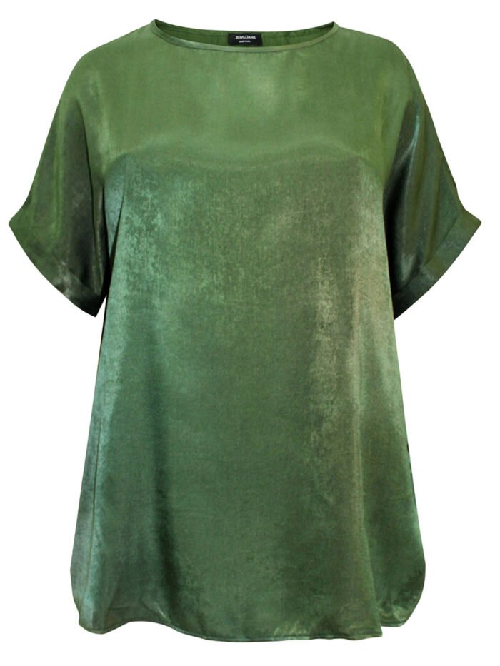 OLIVE Turn Up Sleeve Satin Top Size 22 - 32 - Image 7