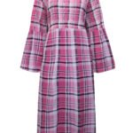 PINK Checkered Long Sleeve Smock Dress Size 20 - 30