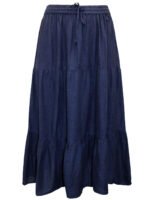 NAVY Linen Blend Tiered Skirt Size 16 - 26