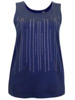 NAVY Pure Cotton Rhinestone Vest Top Size 14 - 32 - Image 2