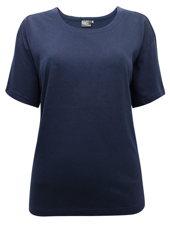 NAVY Pure Cotton Short Sleeve T-Shirt Size 10 - 24 - Image 1
