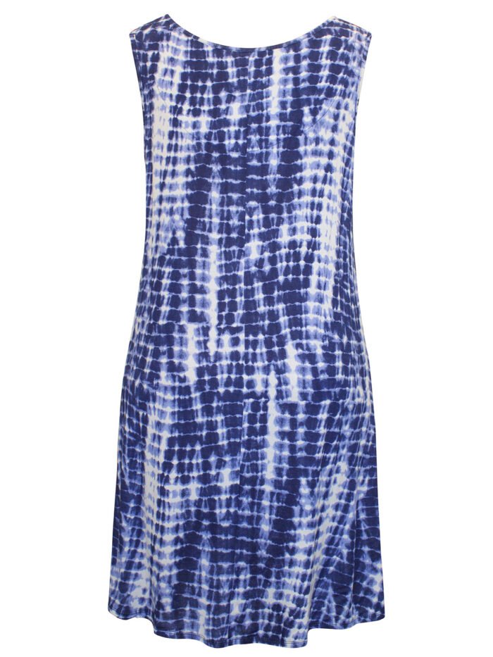 Originals BLUE Tie Dye Stretch Swing Tunic Dress Size 18 - 28 - Image 3