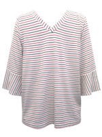 WHITE Pure Cotton Striped Trumpet Sleeve Top Size 10 - 18 - Image 3