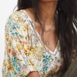MULTI Floral Short Sleeve Button Front Ladder Trim Crinkle Top Size 16 - 22