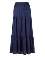 NAVY Linen Blend Gypsy Tiered Skirt Size 12 - 26 - Image 3