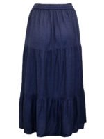 NAVY Linen Blend Tiered Skirt Size 16 - 26 - Image 3