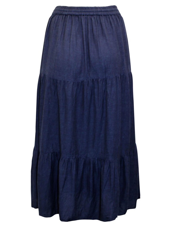 NAVY Linen Blend Tiered Skirt Size 16 - 26 - Image 3