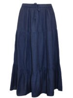 NAVY Linen Blend Tiered Skirt Size 16 - 26 - Image 4