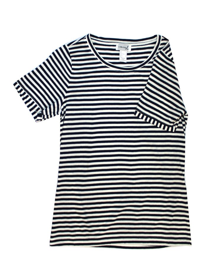 NAVY Modal Blend Short Sleeve Striped Top Size 10 - 24 - Image 4