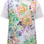 ORANGE Floral Print Lace Top Size 20 - 26