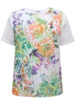 ORANGE Floral Print Lace Top Size 20 - 26