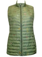 KHAKI Floral Print Packaway Quilted Gilet Jacket Size 18 -24