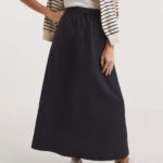 NAVY Linen Blend Maxi Skirt Size 14 -32