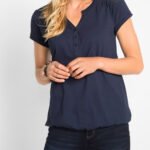 NAVY Pure Cotton Short Sleeve Bubble Hem Top Size 14 - 20