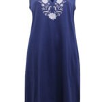 NAVY Pure Cotton Sleeveless Embroidered Dress Size 10 - 18