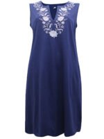 NAVY Pure Cotton Sleeveless Embroidered Dress Size 10 - 18