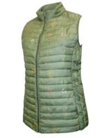 KHAKI Floral Print Packaway Quilted Gilet Jacket Size 18 -24 - Image 3